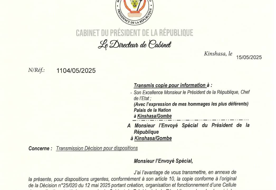 Accord minier RDC–USA : le Président Tshisekedi nomme une coordination à la tête de la délégation congolaise